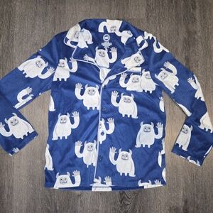 wonder nation Long Sleeve Blue Yeti Print Pajama Top